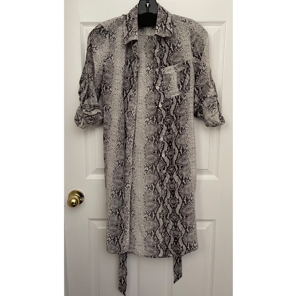 Marciano snake print button down blouse XS